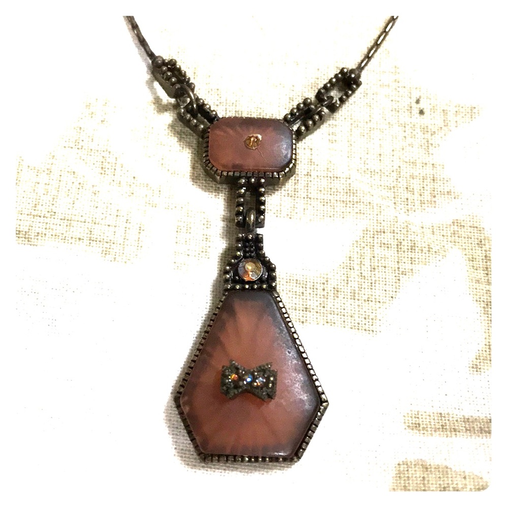 Vintage Women’s Necklace Earth Tones Metal Chain
